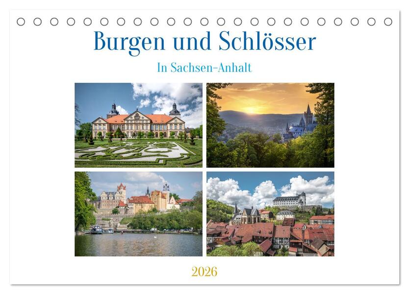 Burgen und Schlösser (Tischkalender 2026 DIN A5 quer) CALVENDO Monatskalender