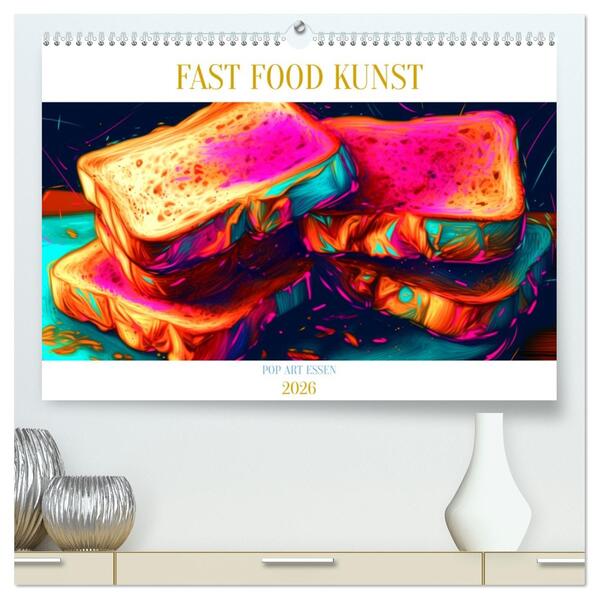 FAST FOOD KUNST (hochwertiger Premium Wandkalender 2026 DIN A2 quer) Kunstdruck in Hochglanz