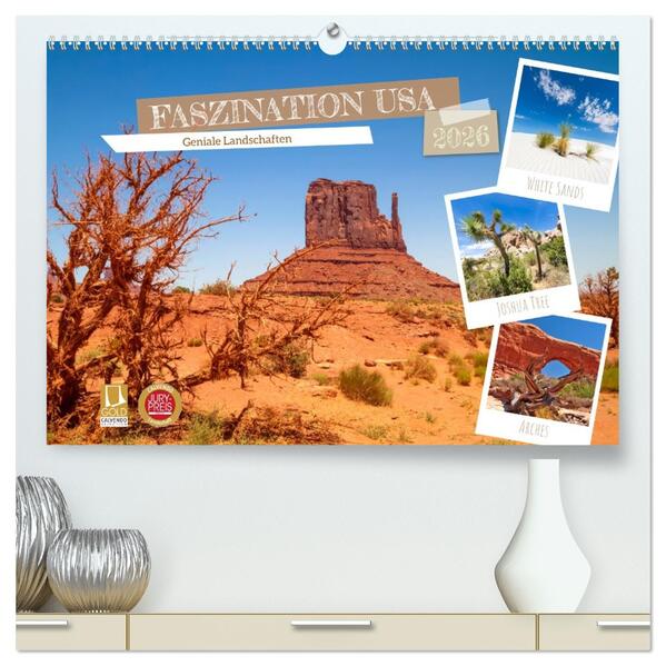 FASZINATION USA Geniale Landschaften (hochwertiger Premium Wandkalender 2026 DIN A2 quer) Kunstdruck in Hochglanz