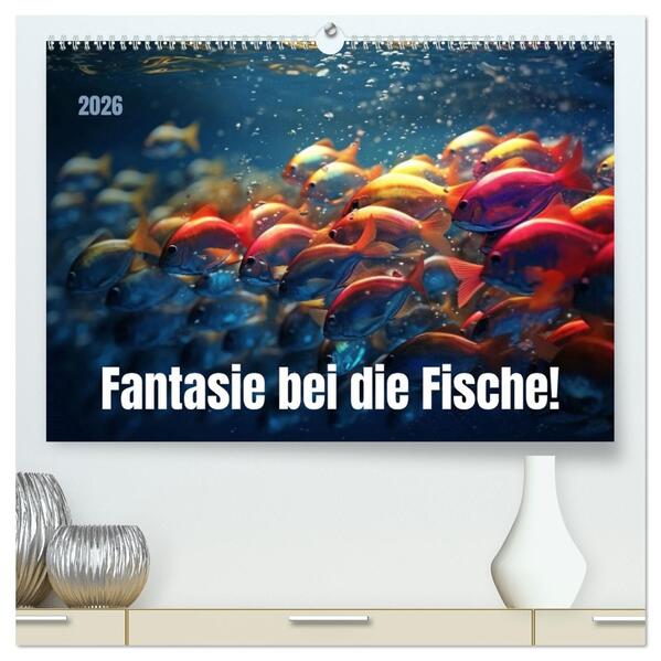 Fantasie bei die Fische! (hochwertiger Premium Wandkalender 2026 DIN A2 quer) Kunstdruck in Hochglanz