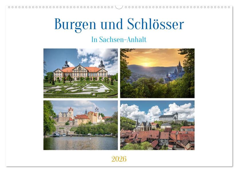 Burgen und Schlösser (Wandkalender 2026 DIN A2 quer) CALVENDO Monatskalender
