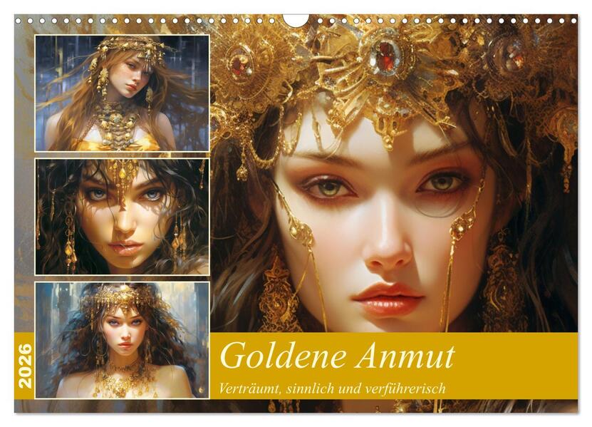 Goldene Anmut. Verträumt sinnlich und verführerisch (Wandkalender 2026 DIN A3 quer) CALVENDO Monatskalender