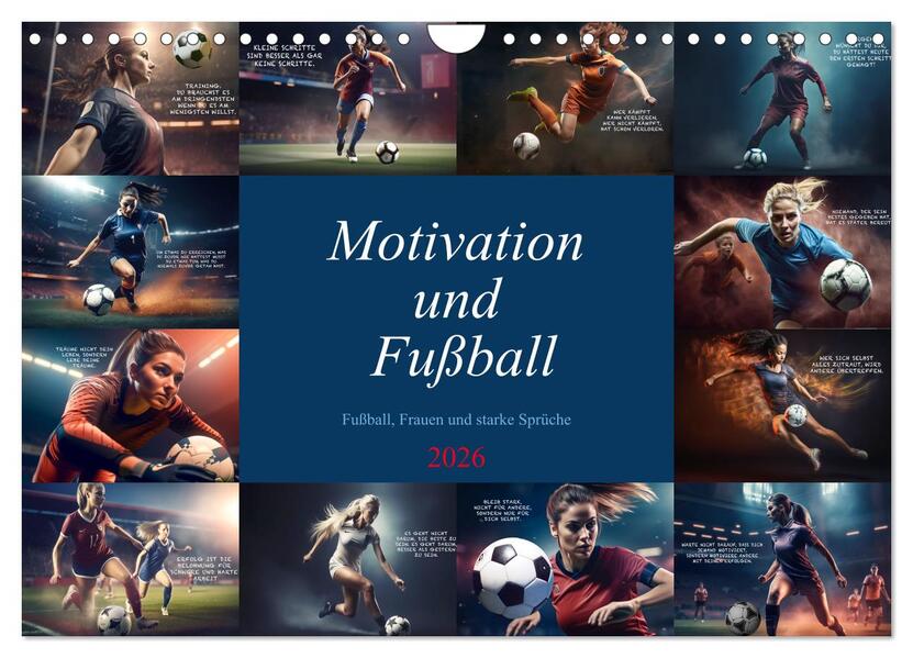 Motivation und Fußball (Wandkalender 2026 DIN A4 quer) CALVENDO Monatskalender
