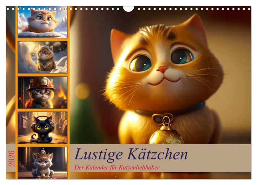 Lustige Kätzchen (Wandkalender 2026 DIN A3 quer) CALVENDO Monatskalender