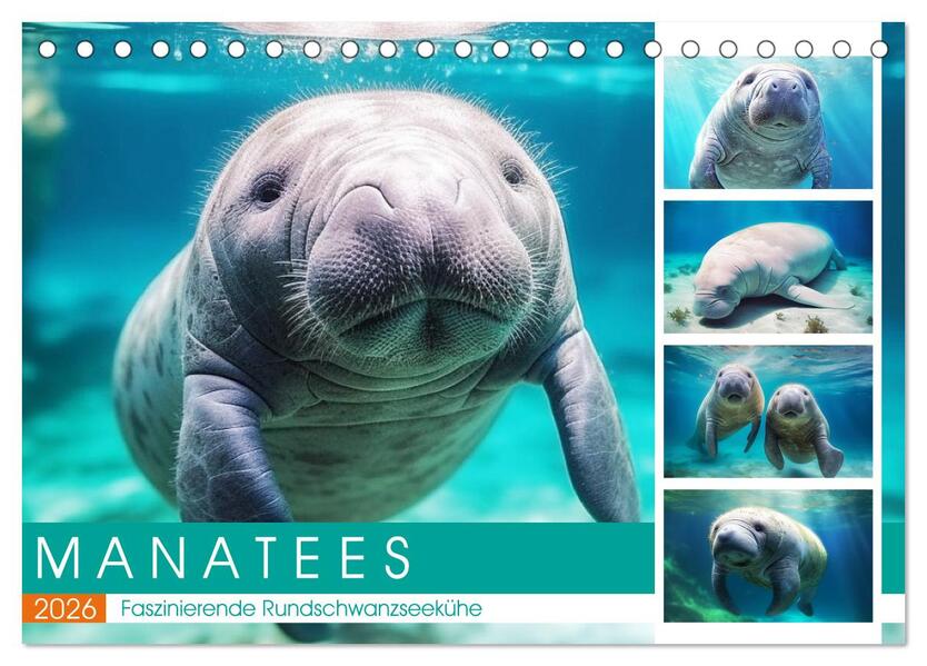 Manatees. Faszinierende Rundschwanzseekühe (Tischkalender 2026 DIN A5 quer) CALVENDO Monatskalender