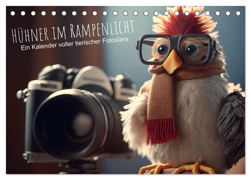 Hühner im Rampenlicht Ein Kalender voller tierischer Fotostars (Tischkalender 2026 DIN A5 quer) CALVENDO Monatskalender