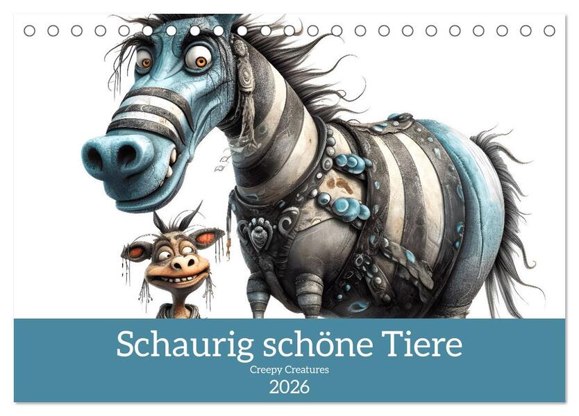 Creepy Creatures (Tischkalender 2026 DIN A5 quer) CALVENDO Monatskalender