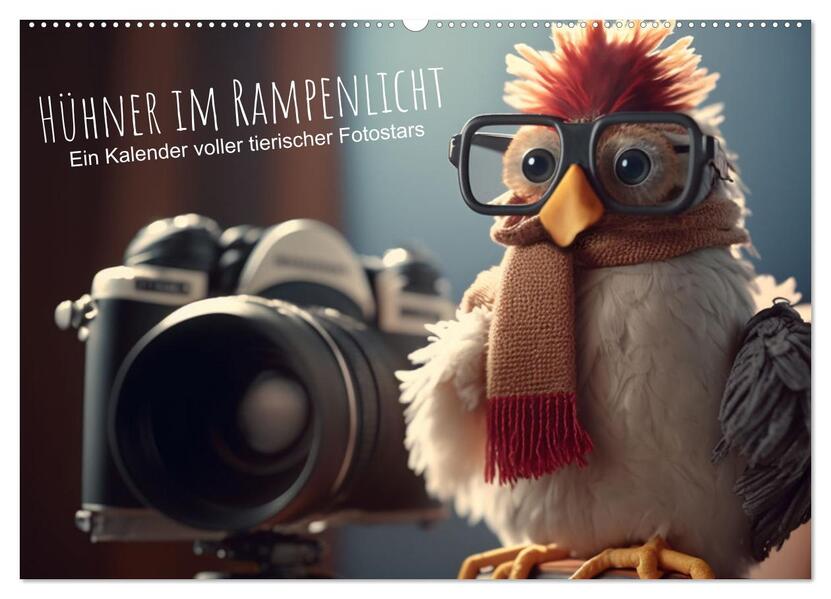 Hühner im Rampenlicht Ein Kalender voller tierischer Fotostars (Wandkalender 2026 DIN A2 quer) CALVENDO Monatskalender