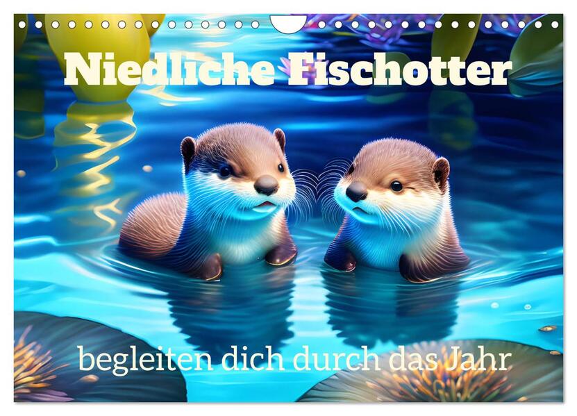 Niedliche Fischotter begleiten dich durch das Jahr (Wandkalender 2026 DIN A4 quer) CALVENDO Monatskalender