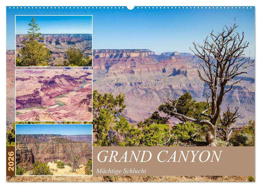 GRAND CANYON Mächtige Schlucht (Wandkalender 2026 DIN A2 quer) CALVENDO Monatskalender