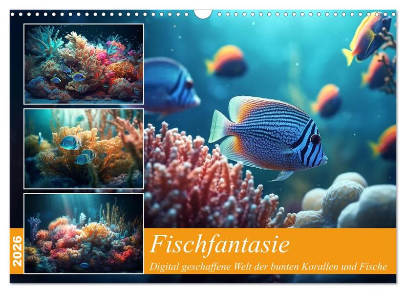 Fischfantasie (Wandkalender 2026 DIN A3 quer) CALVENDO Monatskalender