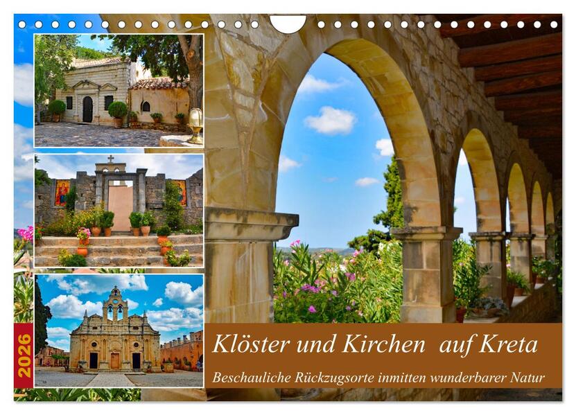 Klöster und Kirchen auf Kreta (Wandkalender 2026 DIN A4 quer) CALVENDO Monatskalender
