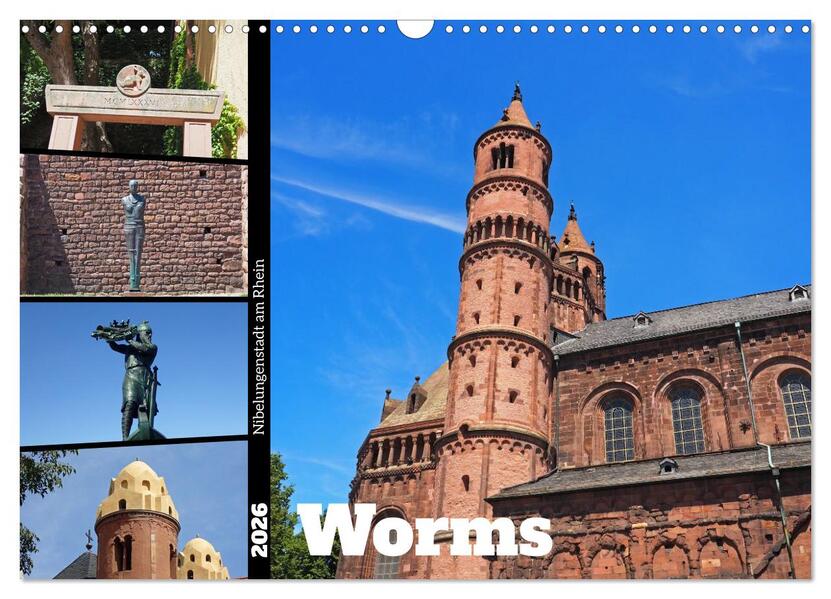 Worms-Nibelungenstadt am Rhein (Wandkalender 2026 DIN A3 quer) CALVENDO Monatskalender
