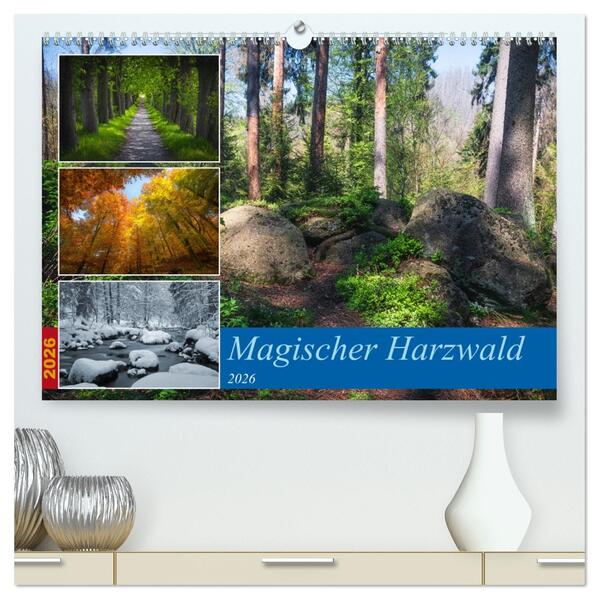 Magischer Harzwald (hochwertiger Premium Wandkalender 2026 DIN A2 quer) Kunstdruck in Hochglanz