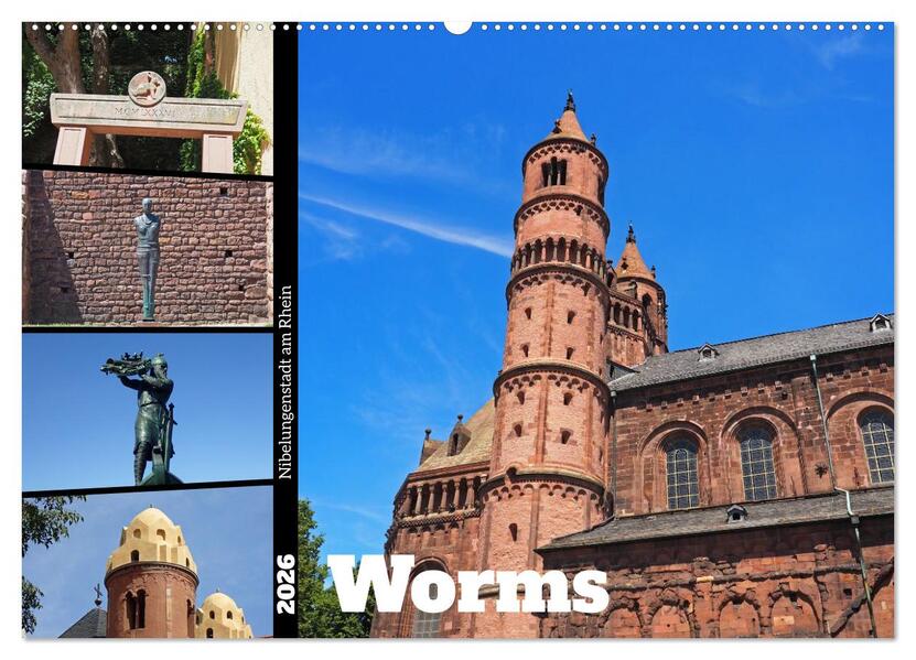 Worms-Nibelungenstadt am Rhein (Wandkalender 2026 DIN A2 quer) CALVENDO Monatskalender