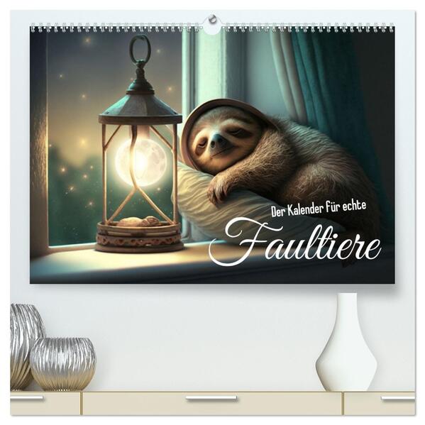 Der Kalender für echte Faultiere (hochwertiger Premium Wandkalender 2026 DIN A2 quer) Kunstdruck in Hochglanz