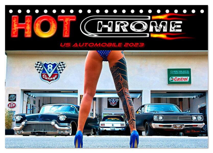 Hot Chrome US Automobile (Tischkalender 2026 DIN A5 quer) CALVENDO Monatskalender