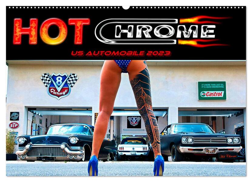 Hot Chrome US Automobile (Wandkalender 2026 DIN A2 quer) CALVENDO Monatskalender