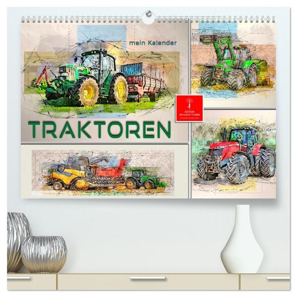 Traktoren - mein Kalender (hochwertiger Premium Wandkalender 2026 DIN A2 quer) Kunstdruck in Hochglanz