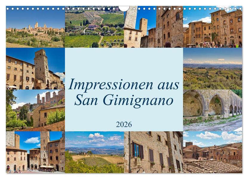 Impressionen aus San Gimignano (Wandkalender 2026 DIN A3 quer) CALVENDO Monatskalender