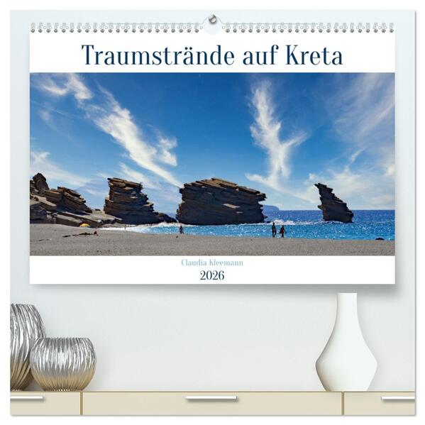 Traumstrände auf Kreta (hochwertiger Premium Wandkalender 2026 DIN A2 quer) Kunstdruck in Hochglanz