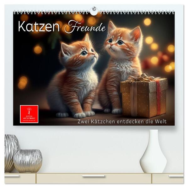 Katzen Freunde (hochwertiger Premium Wandkalender 2026 DIN A2 quer) Kunstdruck in Hochglanz