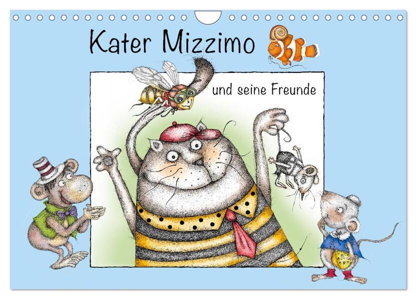 Kater Mizzimo und seine Freunde (Wandkalender 2026 DIN A4 quer) CALVENDO Monatskalender