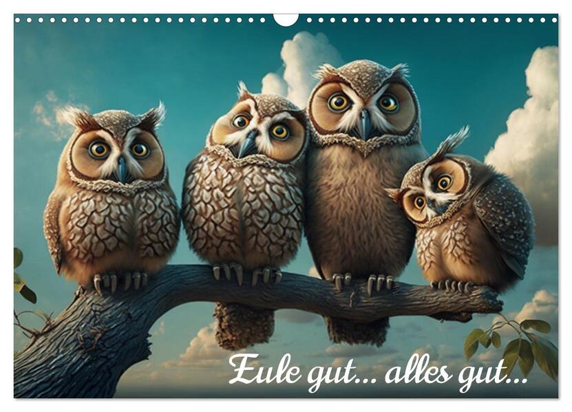 Eule gut... alles gut! (Wandkalender 2026 DIN A3 quer) CALVENDO Monatskalender