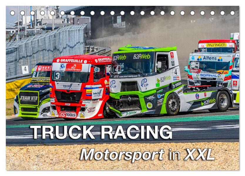 TRUCK RACING - Motorsport in XXL (Tischkalender 2026 DIN A5 quer) CALVENDO Monatskalender