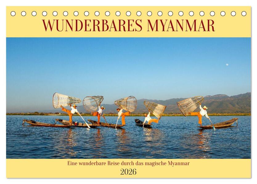 Wunderbares Myanmar (Tischkalender 2026 DIN A5 quer) CALVENDO Monatskalender