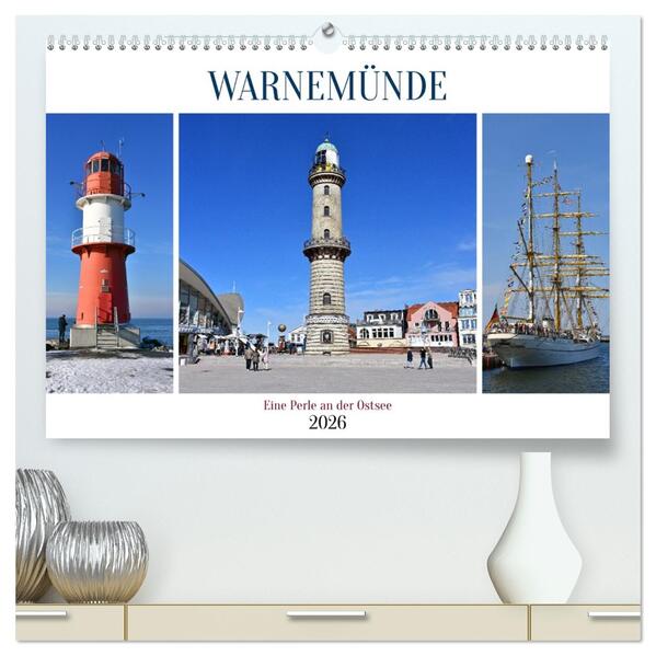 WARNEMÜNDE (hochwertiger Premium Wandkalender 2026 DIN A2 quer) Kunstdruck in Hochglanz