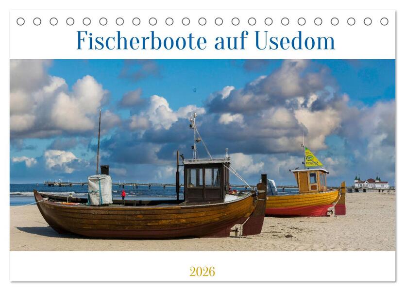 Fischerboote auf Usedom (Tischkalender 2026 DIN A5 quer) CALVENDO Monatskalender