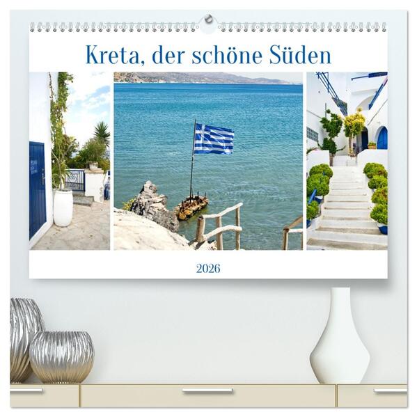 Kreta der schöne Süden (hochwertiger Premium Wandkalender 2026 DIN A2 quer) Kunstdruck in Hochglanz