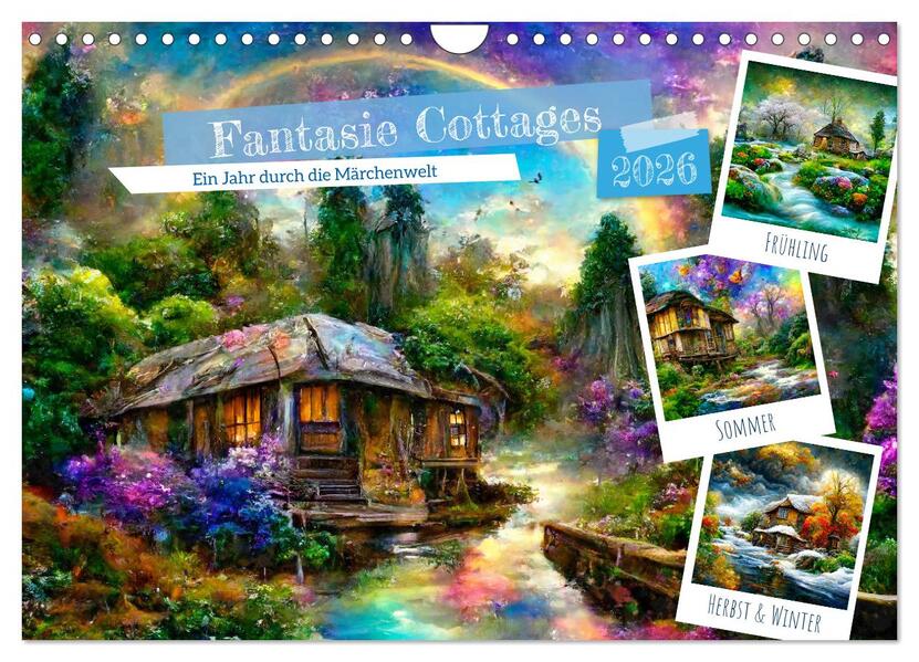 Fantasie Cottages - Ein Jahr durch die Märchenwelt (Wandkalender 2026 DIN A4 quer) CALVENDO Monatskalender