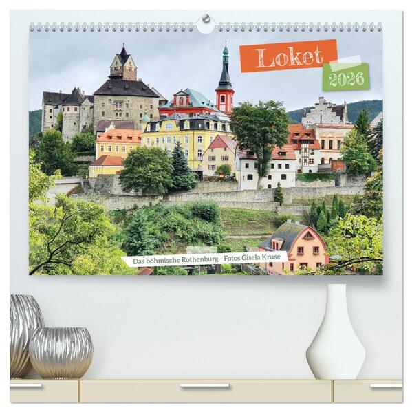 Loket - Das böhmische Rothenburg (hochwertiger Premium Wandkalender 2026 DIN A2 quer) Kunstdruck in Hochglanz