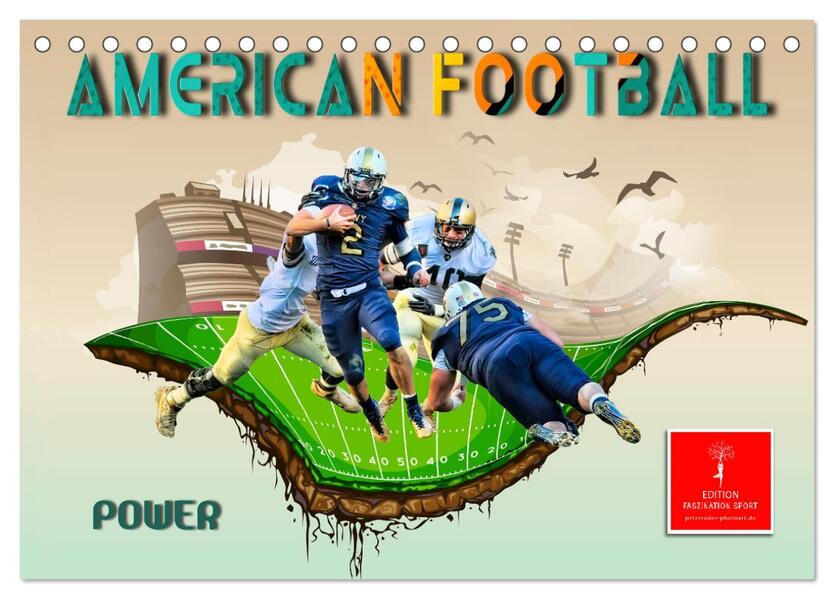 American Football - Power (Tischkalender 2026 DIN A5 quer) CALVENDO Monatskalender