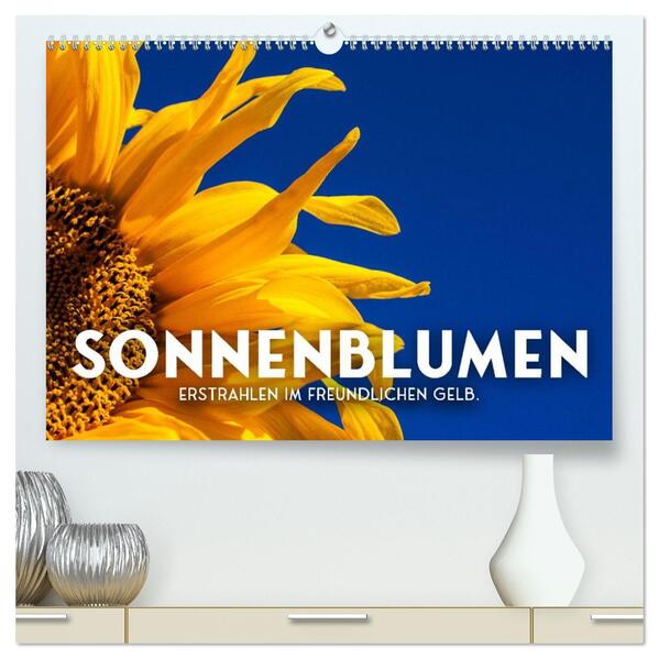 Sonnenblumen - Erstrahlen im freundlichen Gelb. (hochwertiger Premium Wandkalender 2026 DIN A2 quer) Kunstdruck in Hochglanz