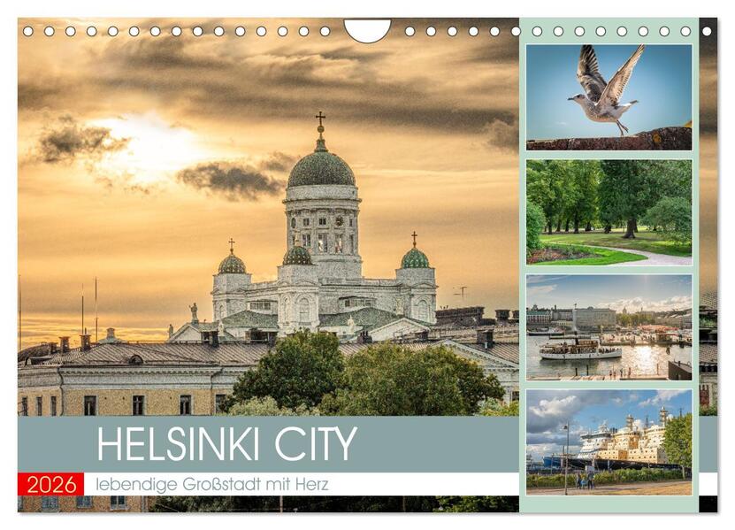 HELSINKI CITY (Wandkalender 2026 DIN A4 quer) CALVENDO Monatskalender