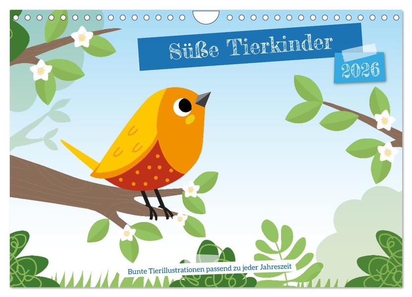 Süße Tierkinder (Wandkalender 2026 DIN A4 quer) CALVENDO Monatskalender