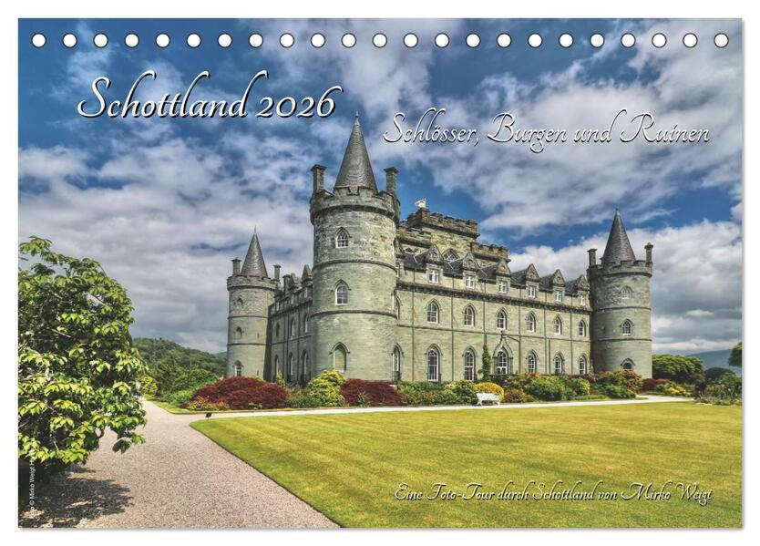 Schottland 2026 Schlösser Burgen und Ruinen (Tischkalender 2026 DIN A5 quer) CALVENDO Monatskalender