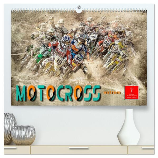 Motocross extrem (hochwertiger Premium Wandkalender 2026 DIN A2 quer) Kunstdruck in Hochglanz