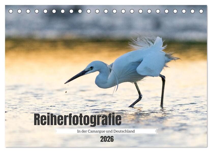 Reiherfotografie (Tischkalender 2026 DIN A5 quer) CALVENDO Monatskalender