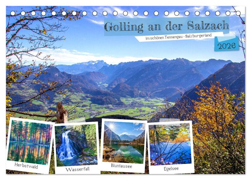 Golling an der Salzach (Tischkalender 2026 DIN A5 quer) CALVENDO Monatskalender