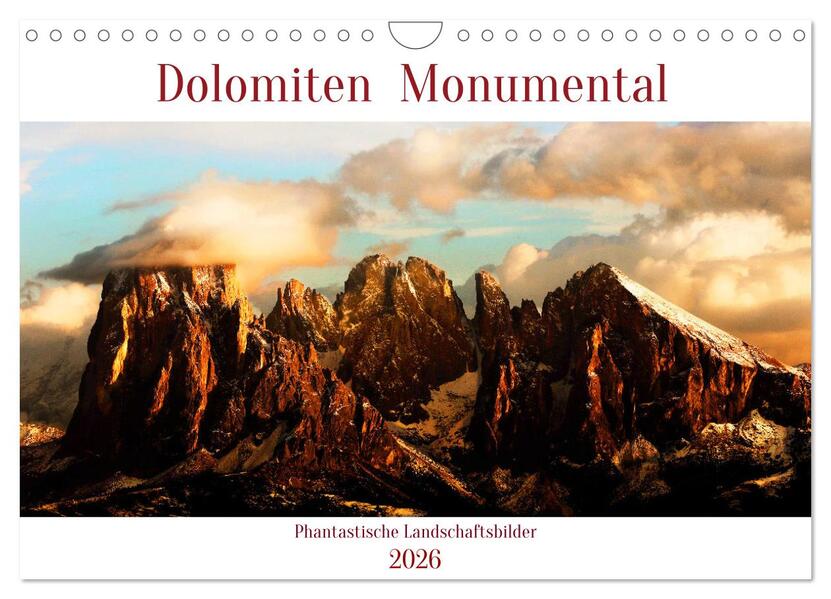 Dolomiten Monumental (Wandkalender 2026 DIN A4 quer) CALVENDO Monatskalender