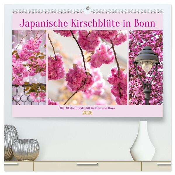 Japanische Kirschblüte in Bonn (hochwertiger Premium Wandkalender 2026 DIN A2 quer) Kunstdruck in Hochglanz