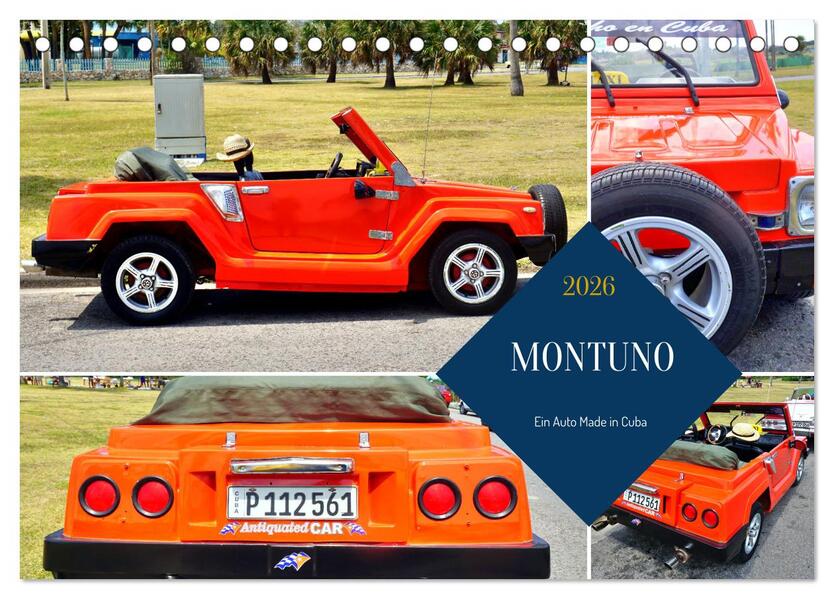 MONTUNO - Ein Auto Made in Cuba (Tischkalender 2026 DIN A5 quer) CALVENDO Monatskalender