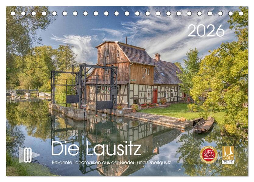 Die Lausitz - Landmarken der Nieder- und Oberlausitz (Tischkalender 2026 DIN A5 quer) CALVENDO Monatskalender