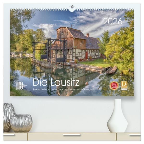 Die Lausitz - Landmarken der Nieder- und Oberlausitz (hochwertiger Premium Wandkalender 2026 DIN A2 quer) Kunstdruck in Hochglanz