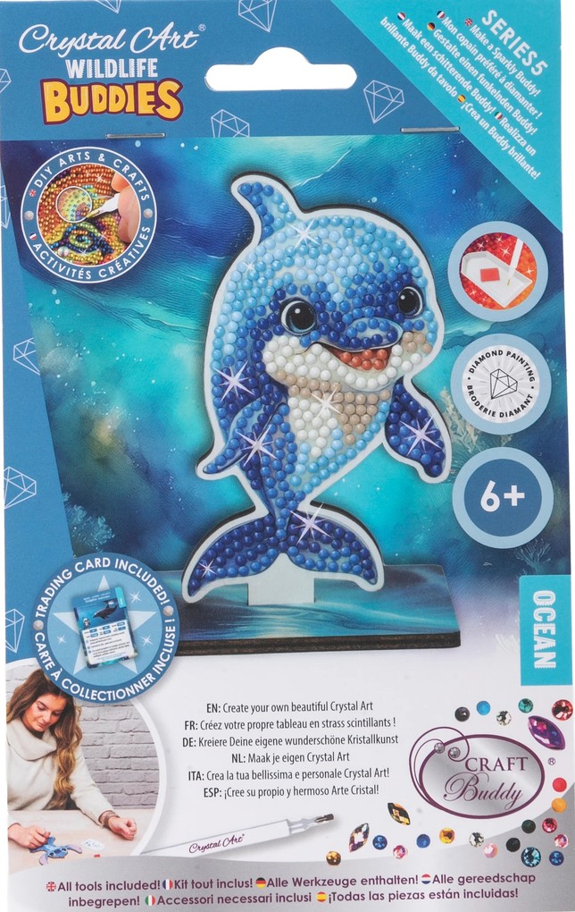 Craft Buddy CAFGR-31GEN046 - Crystal Art Wildlife Buddies Ocean Dolphin Delfin Serie 5 Diamond Painting