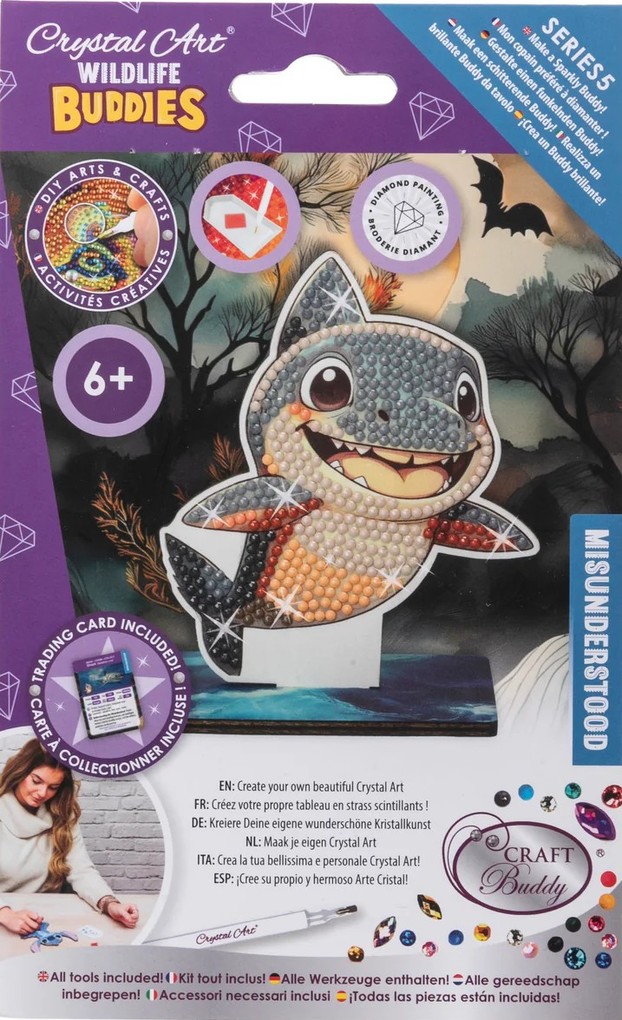 Craft Buddy CAFGR-31GEN053 - Crystal Art Wildlife Buddies Misunderstood Shark Hai Serie 5 Diamond Painting